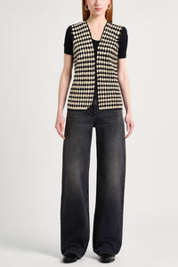 Gilet sans manches en maille - Black & White