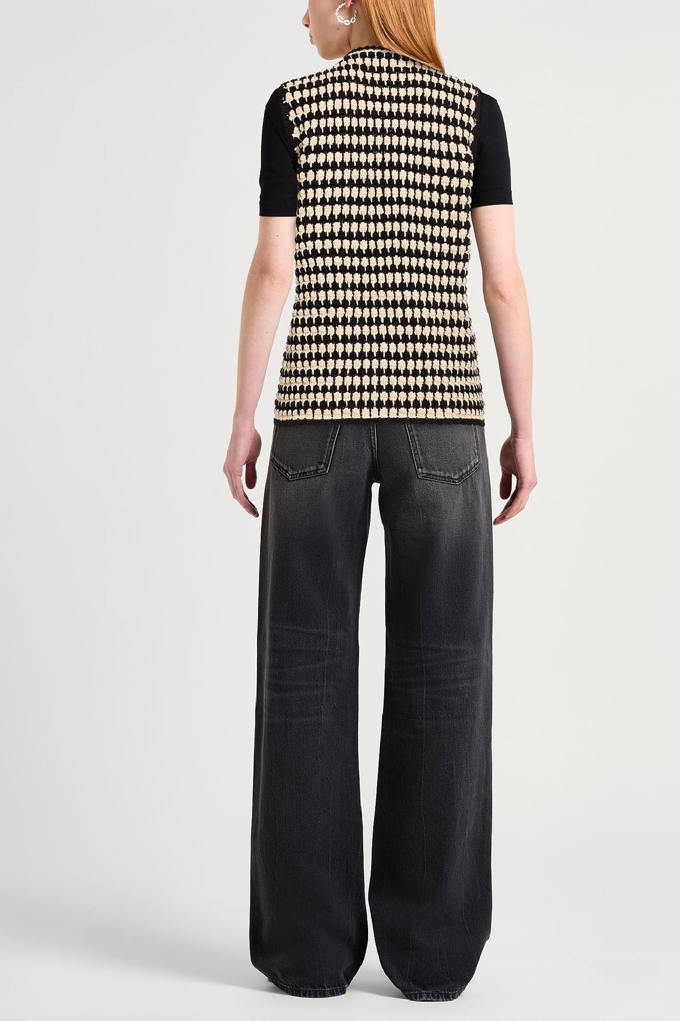 Gilet sans manches en maille - Black & White
