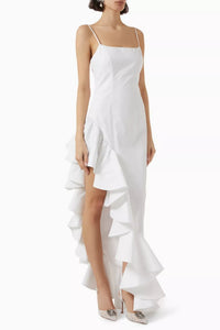 Robe longue à volants - White