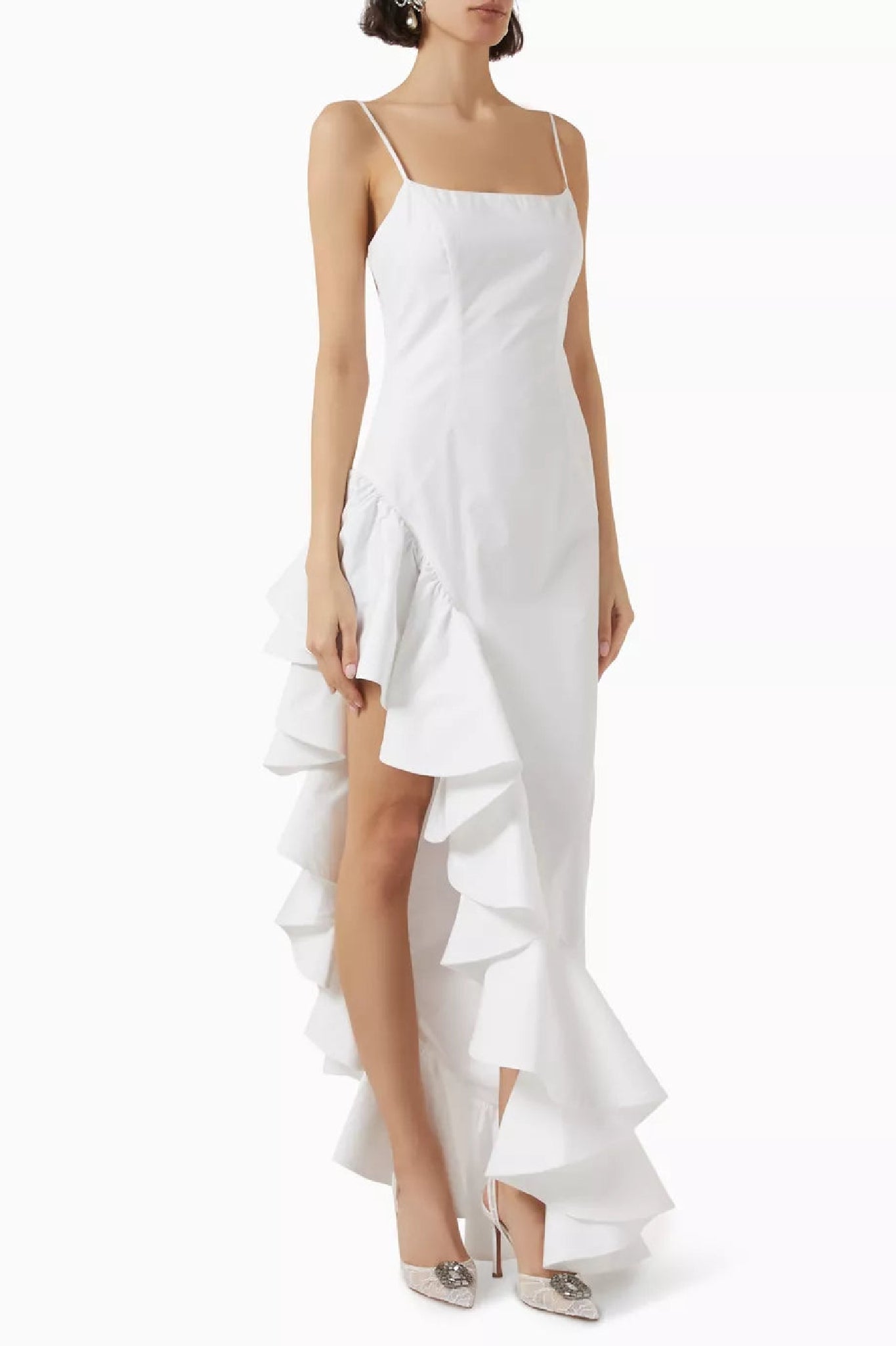 Robe longue à volants - White