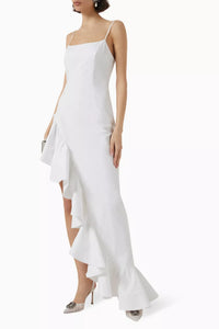 Robe longue à volants - White