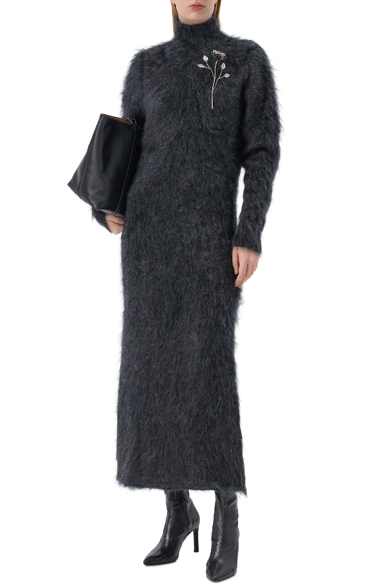 Robe longue en mohair - Black