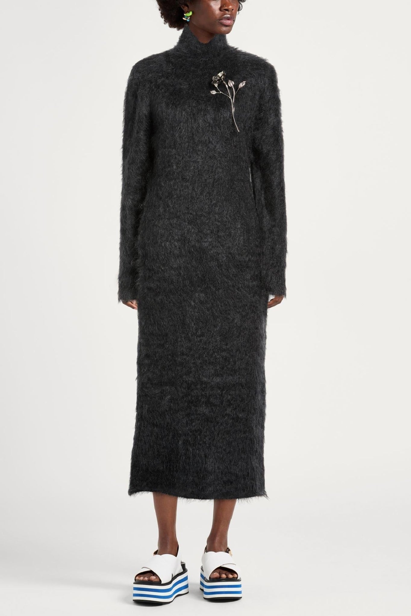 Robe longue en mohair - Black