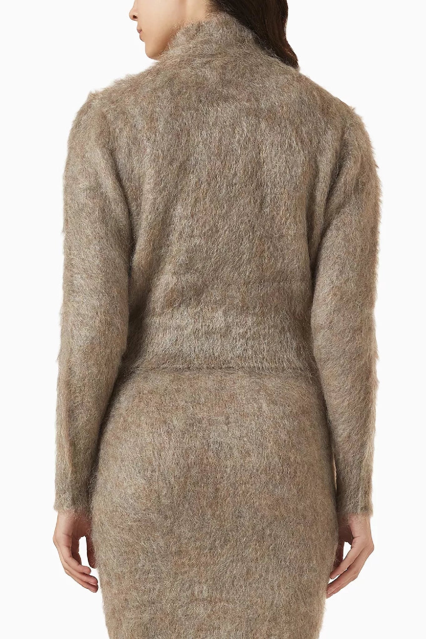 Jupe longueur genou en mohair - Light Grey
