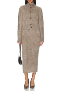 Cardigan court à col montant en mohair - Light Grey