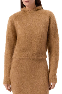 Sweatshirt à capuche en mohair - Camel