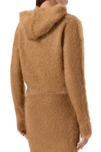 Sweatshirt à capuche en mohair - Camel