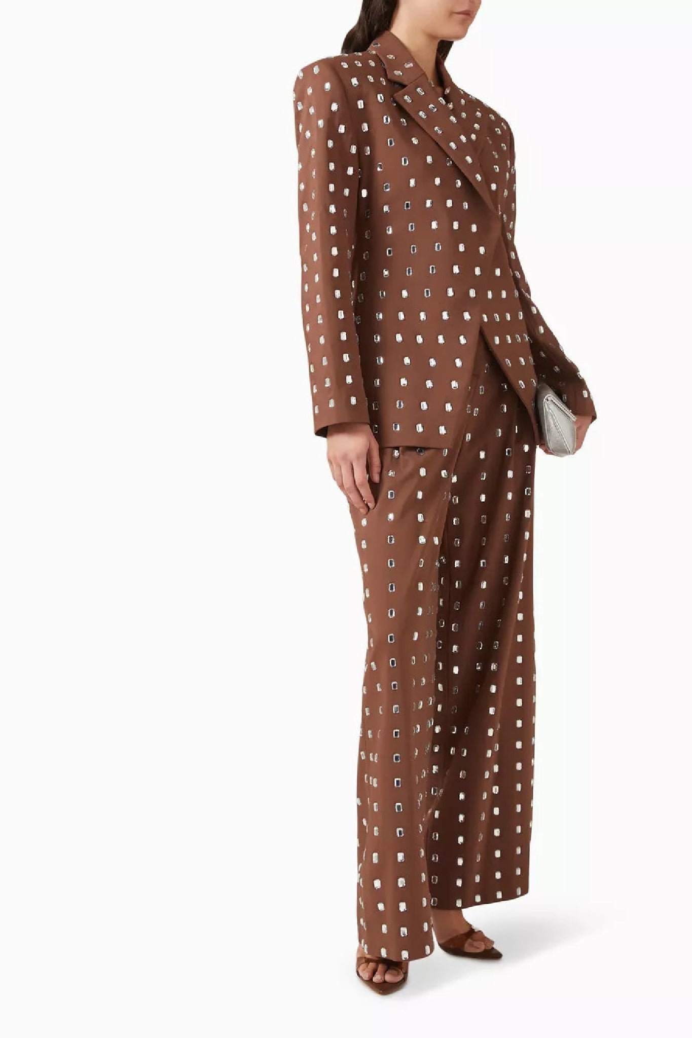 Pantalon large à strass - Brown
