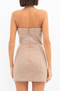 Robe courte bustier - Beige