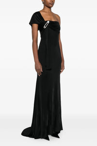 Robe longue one-shoulder - Black