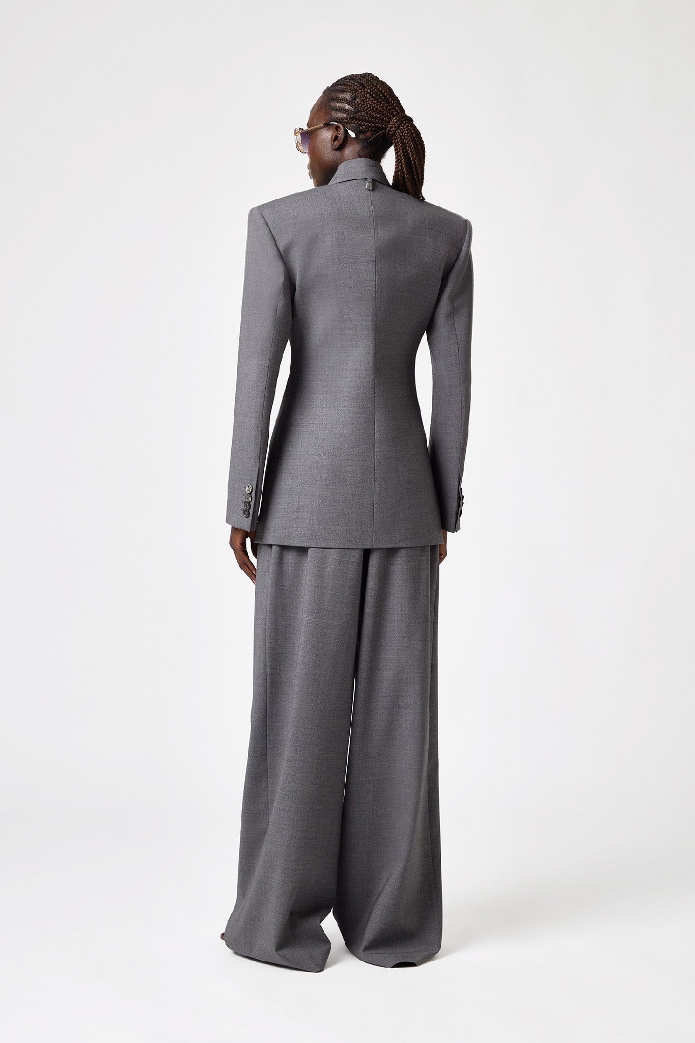 Veste ajustée croisé en laine - Sky Blue