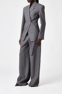 Veste ajustée croisé en laine - Grey