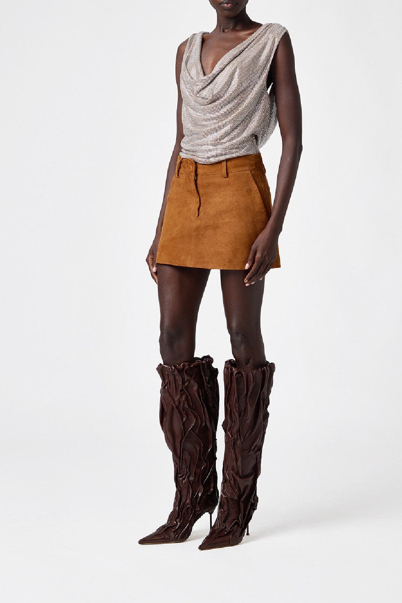 Top à cristaux - Beige