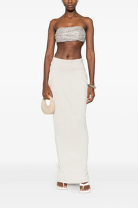 Top bandeau à cristaux - Beige