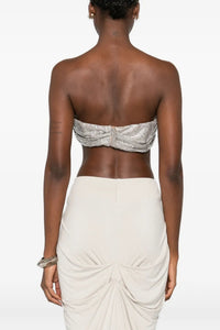 Top bandeau à cristaux - Beige