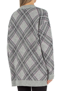 Robe mini imprimé tartan en laine - Grey