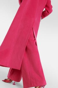 Manteau croisé imprimé pied-de-poule - Rose