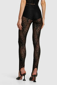Legging fuseau en dentelle - Black