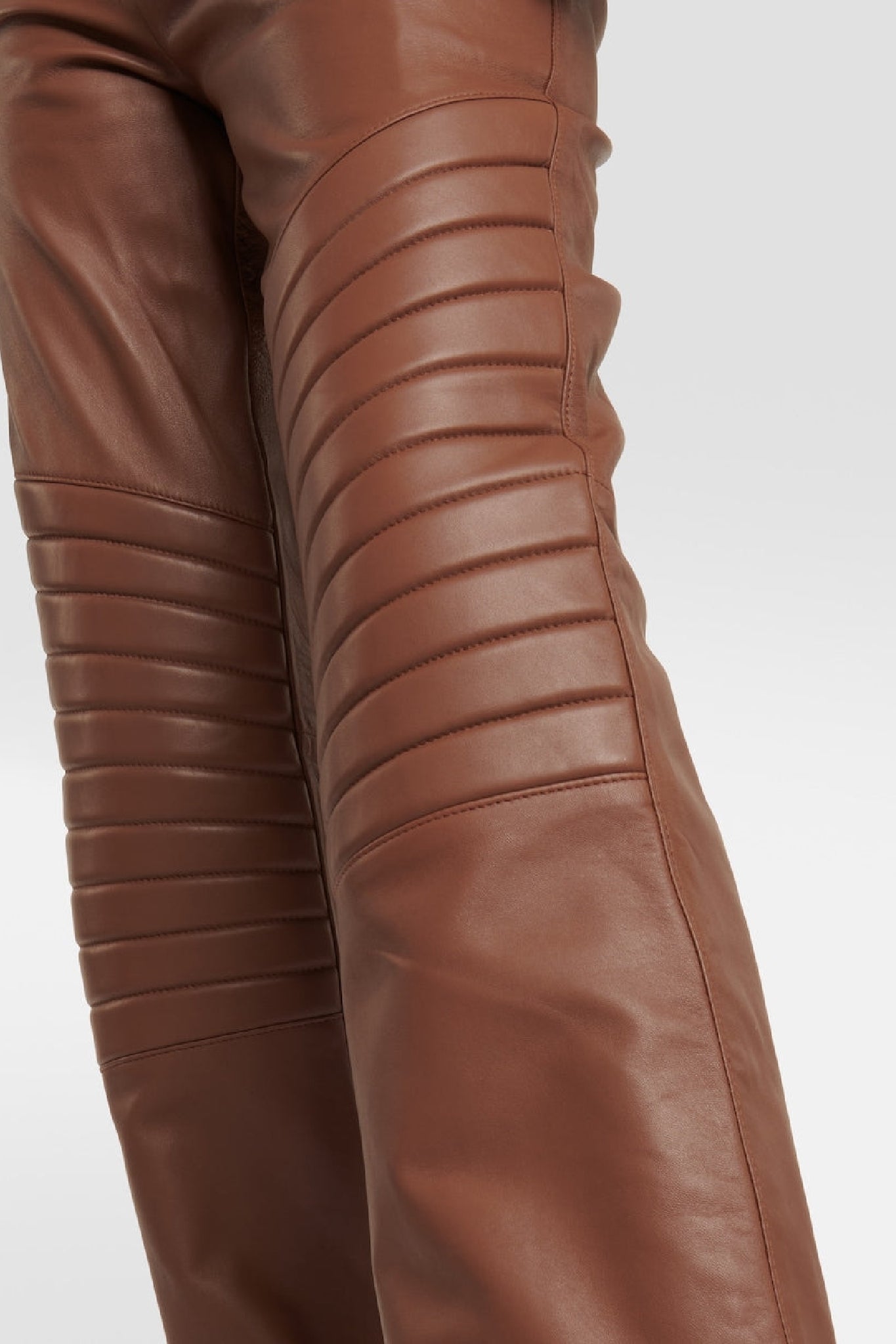 Pantalon 5 poches en cuir - Brown