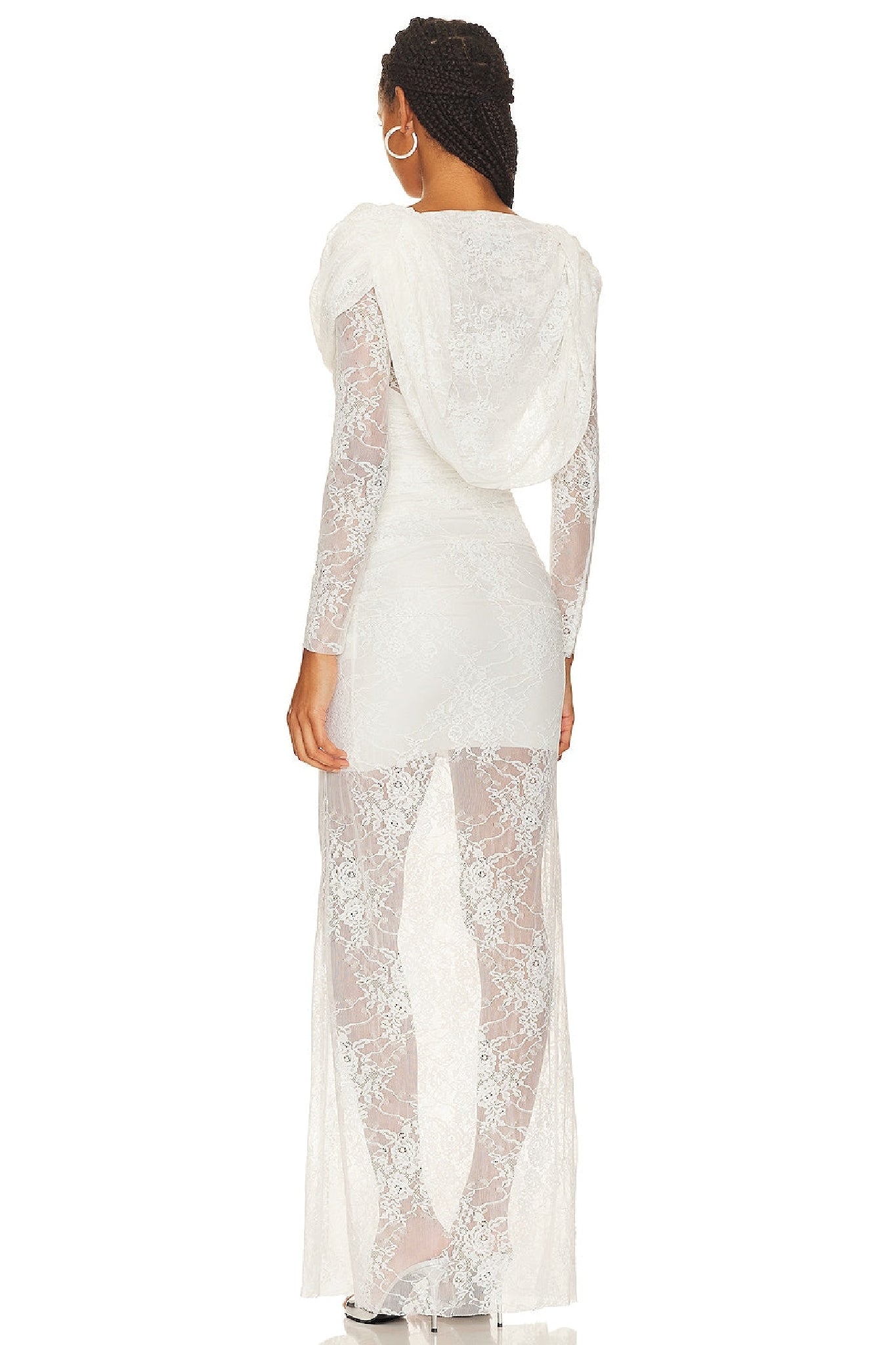Robe longue à capuche - Milk White