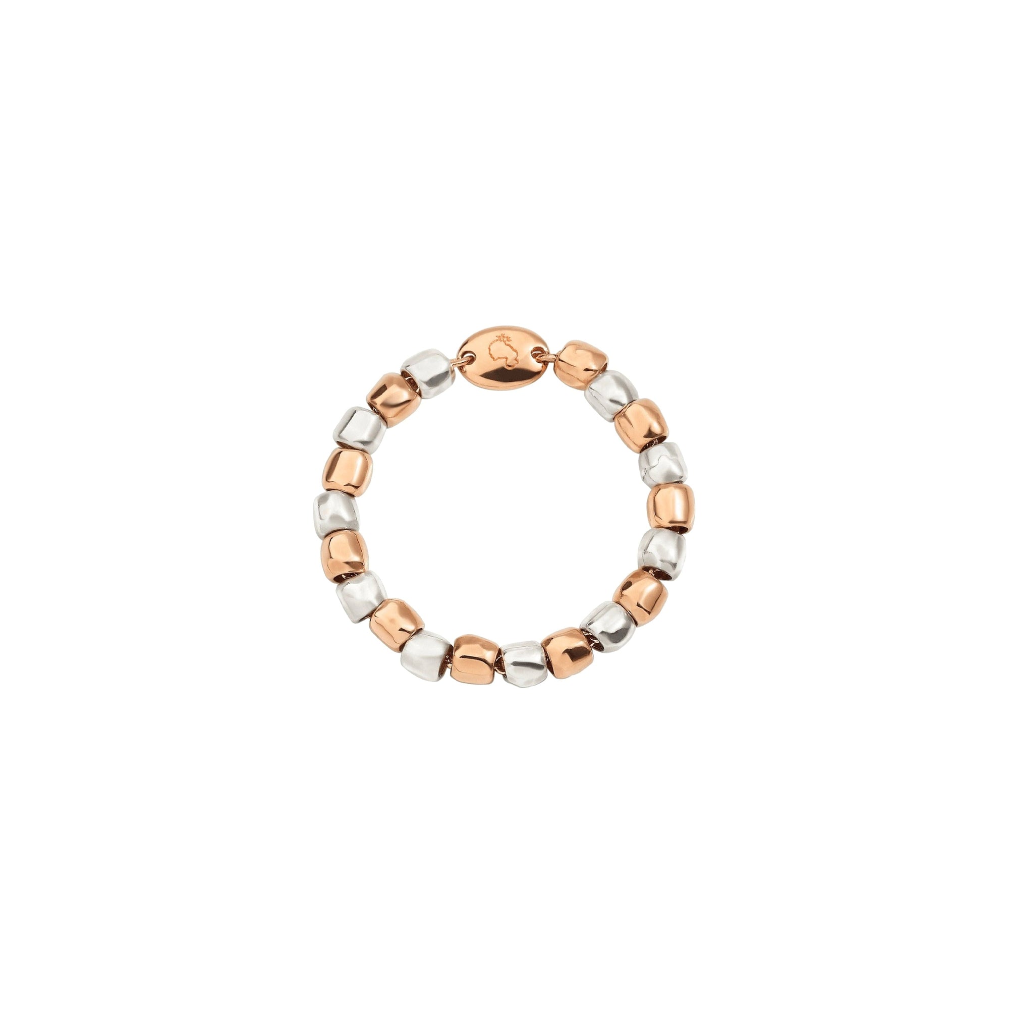 Bague Granelli en or rose 9K et argent - Or Rose & Argent