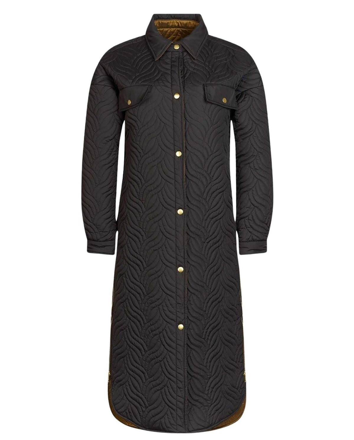 Manteau réversible Genes matelassé - Black