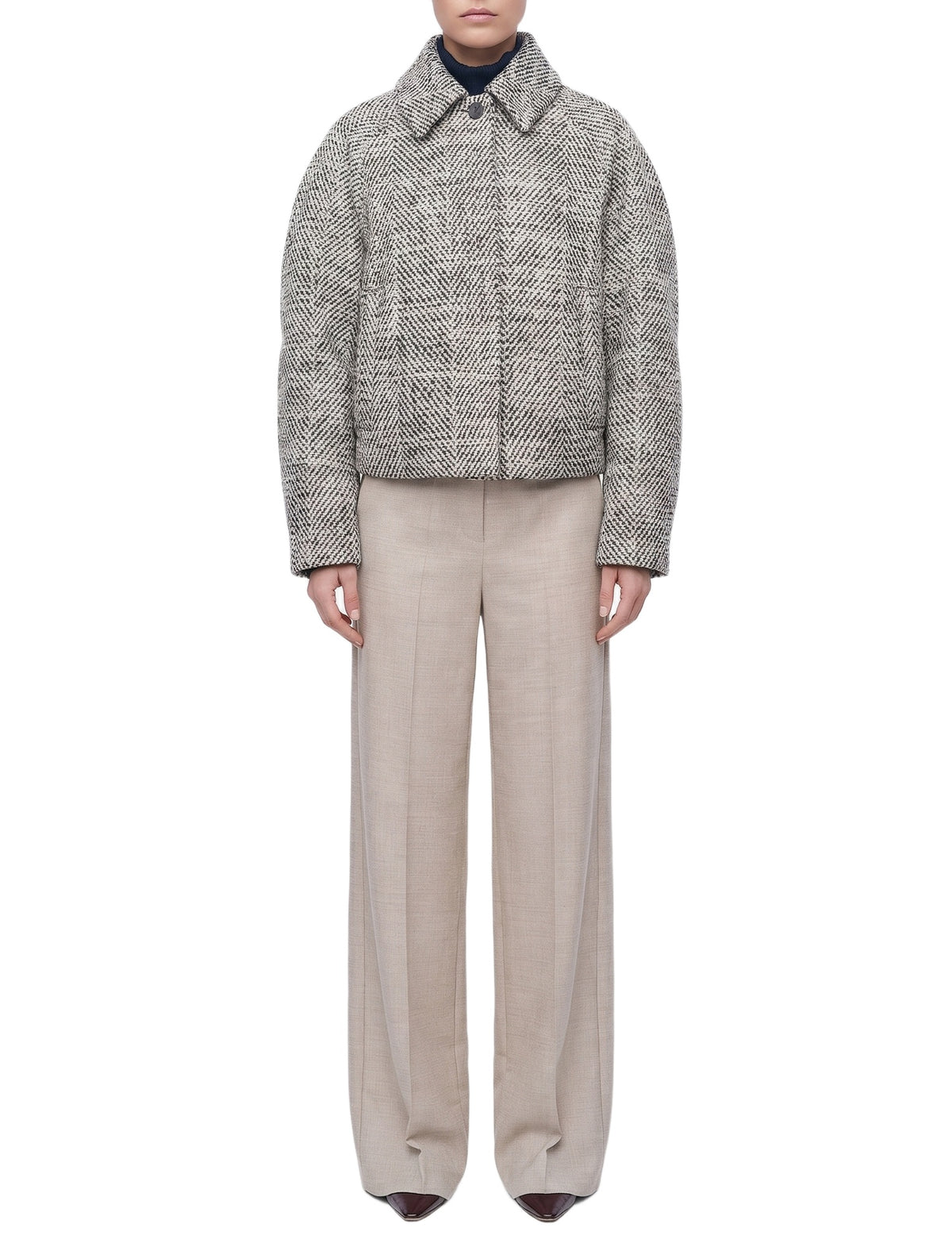 Geroux woollen coat - Cocoa Combo