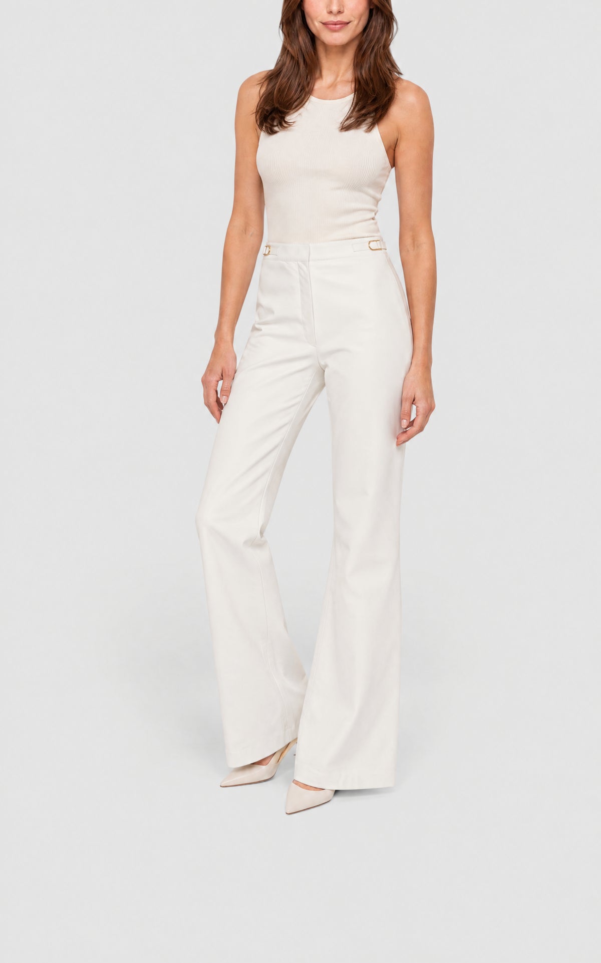 White / Pantalon Vesta en cuir - White