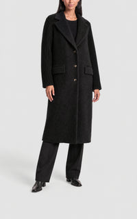 Black / Manteau Charles en cachemire et laine - Black
