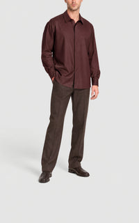 Deep Bordeaux / Chemise Nicolas en laine - Deep Bordeaux