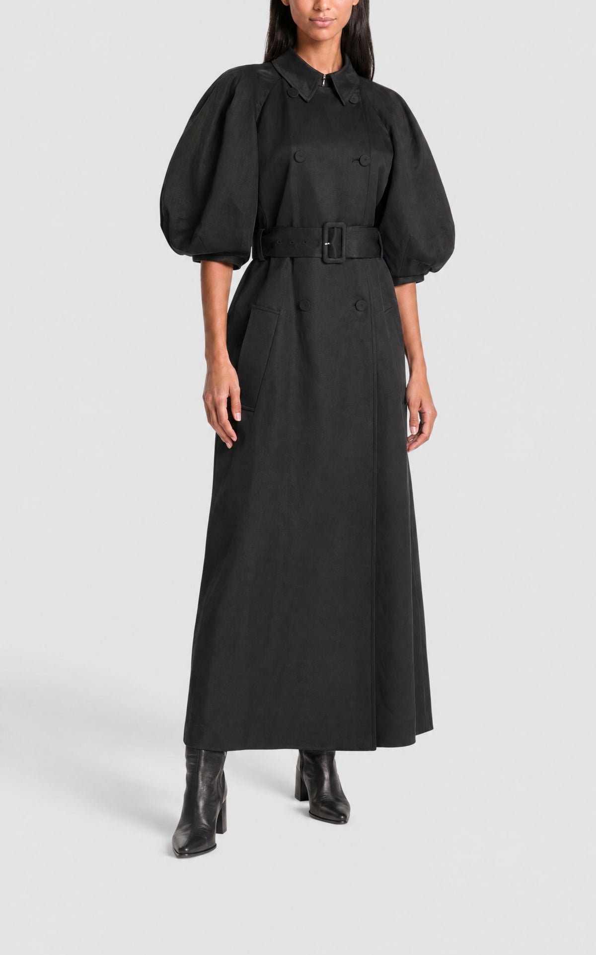 Black / Trench Iona en lin - Black