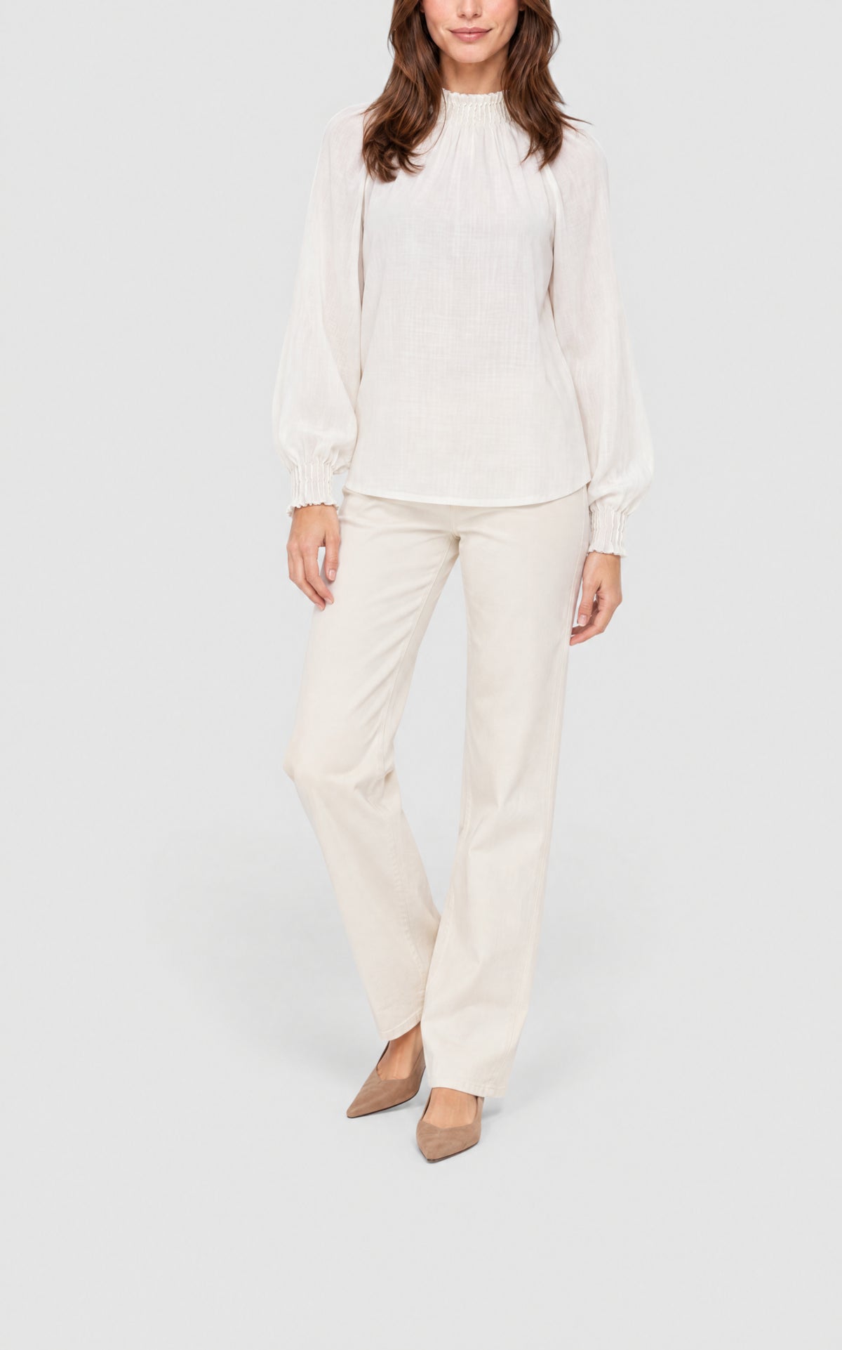 Ivory / Top Magnolia en laine et cachemire - Ivory