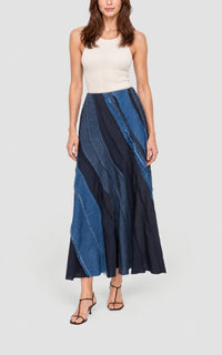 Medium Blue / Jupe Elora en coton et lin - Medium Blue