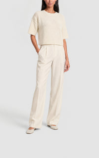Ivory / T-shirt court Pomona en cachemire - Ivory