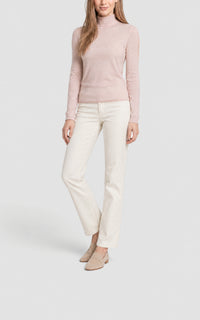 Blush / Pull à col roulé Costa en cachemire et soie - Blush