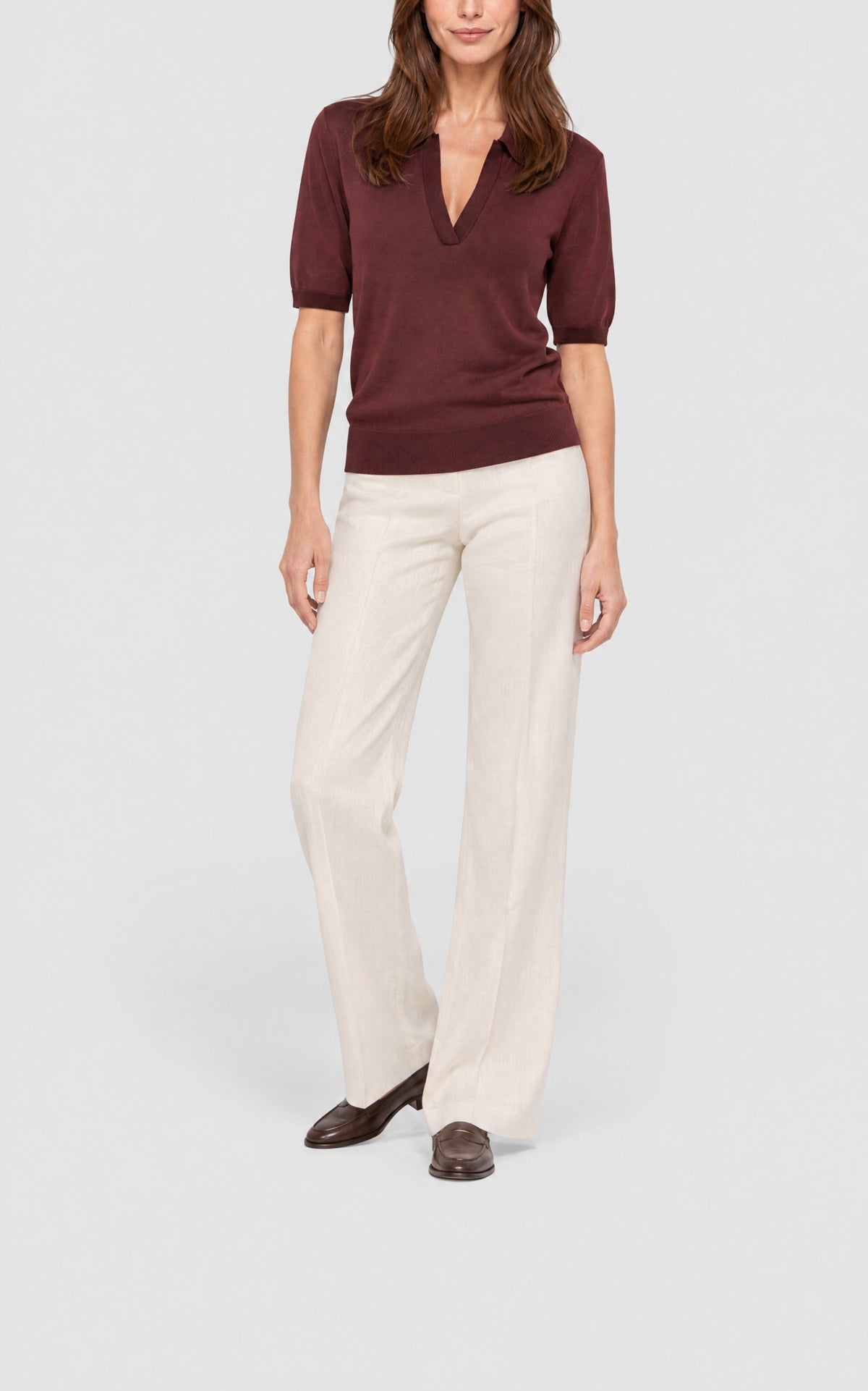 Deep Bordeaux / Polo Frank en cachemire - Deep Bordeaux