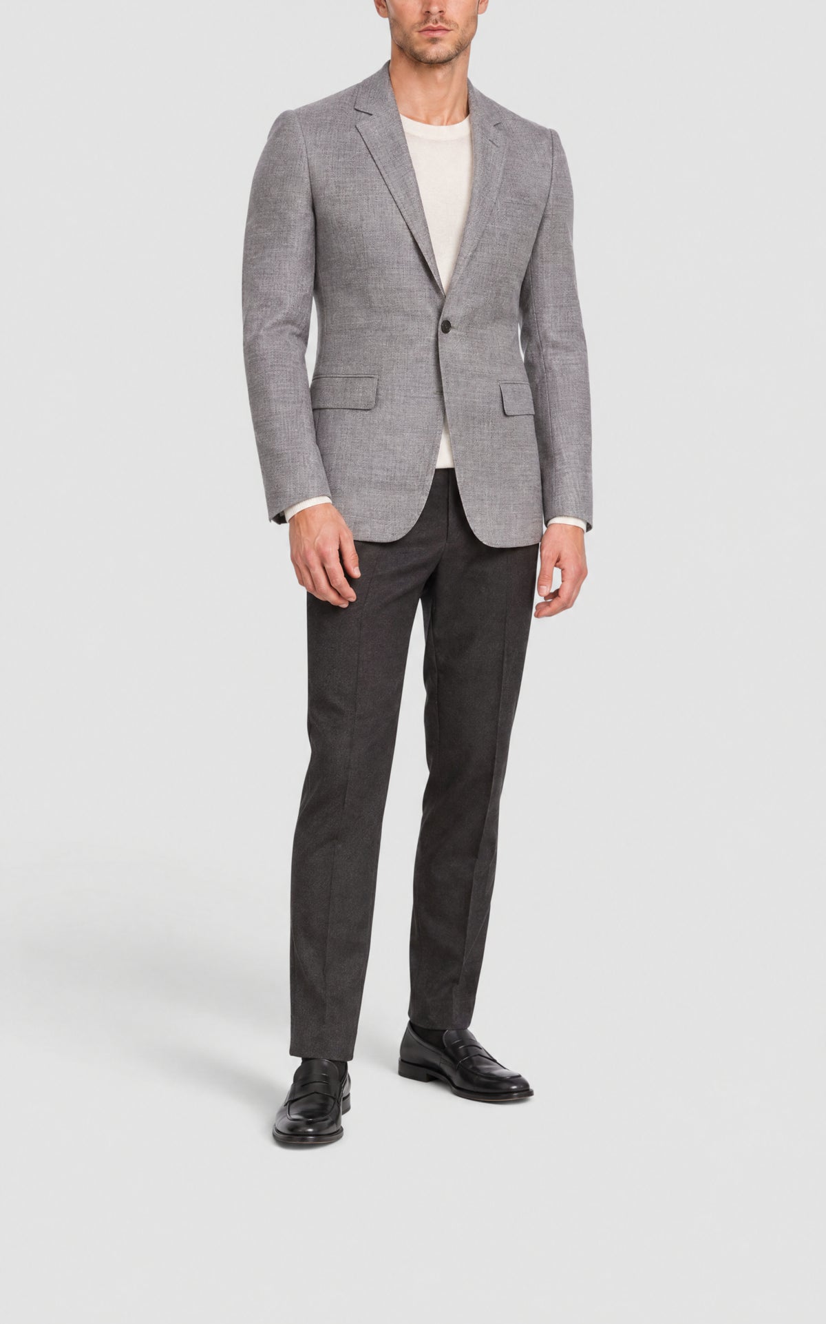 Charcoal Combo / Veste blazer Damien en laine - Charcoal Combo