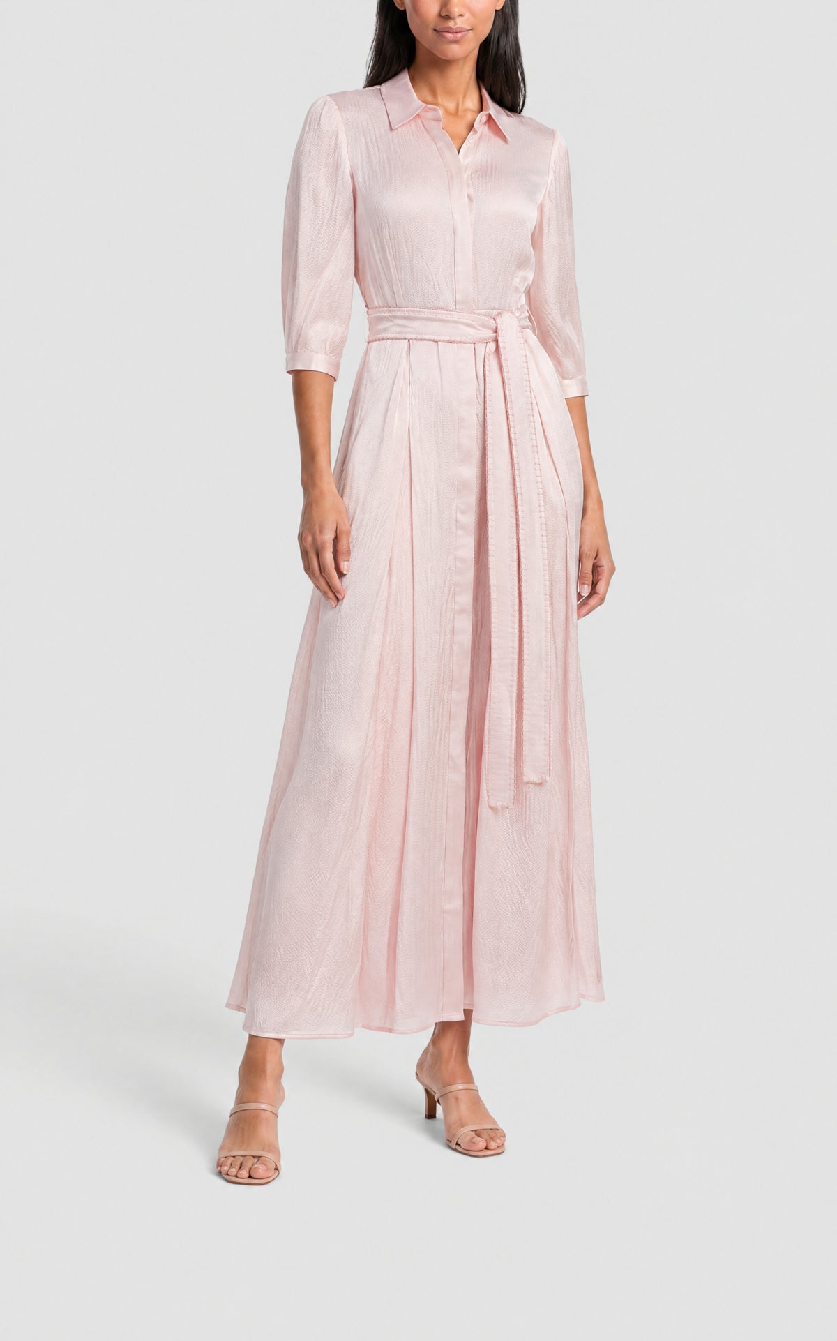 Blush / Robe-chemise Andy en soie - Blush