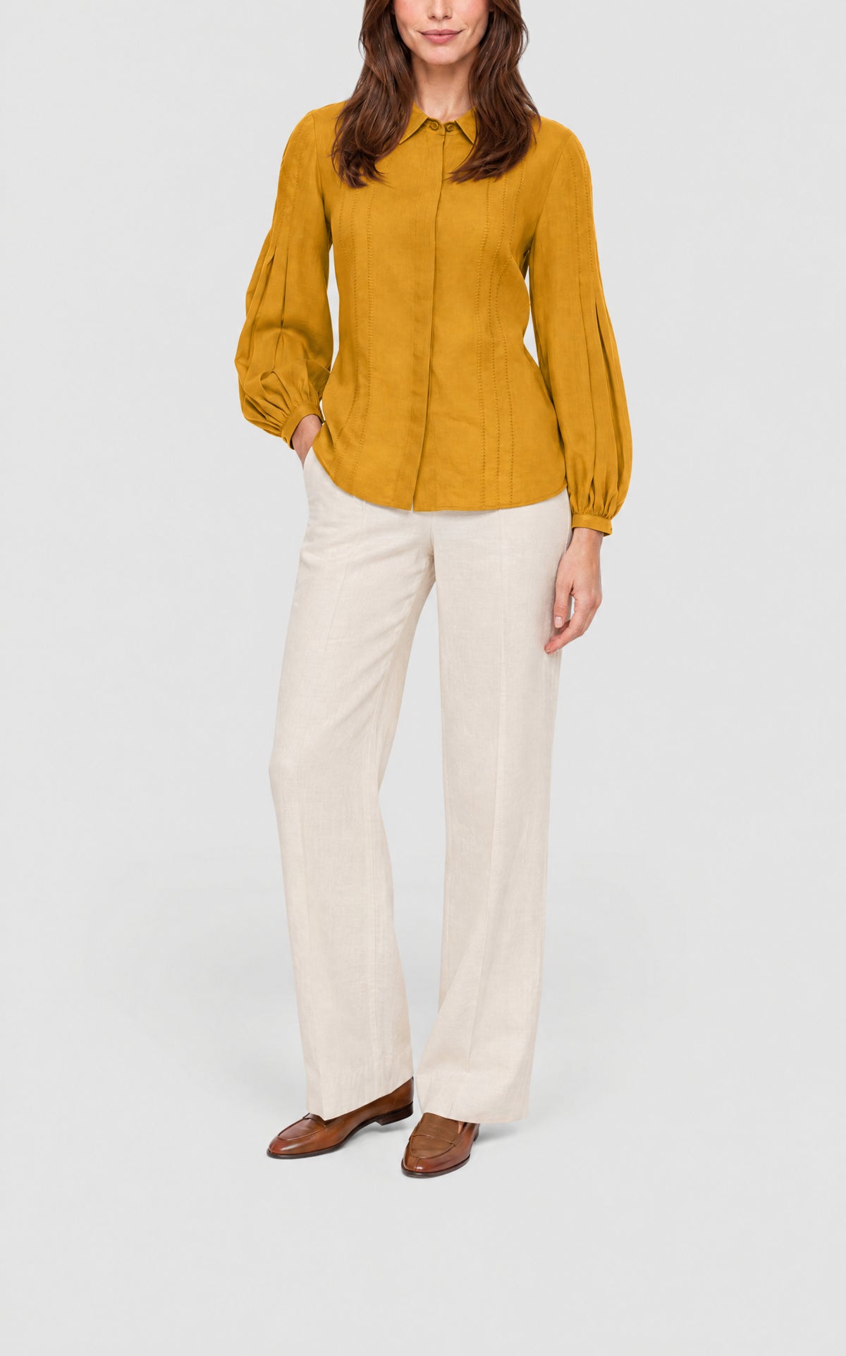 Golden Birch / Blouse Inga en lin - Golden Birch