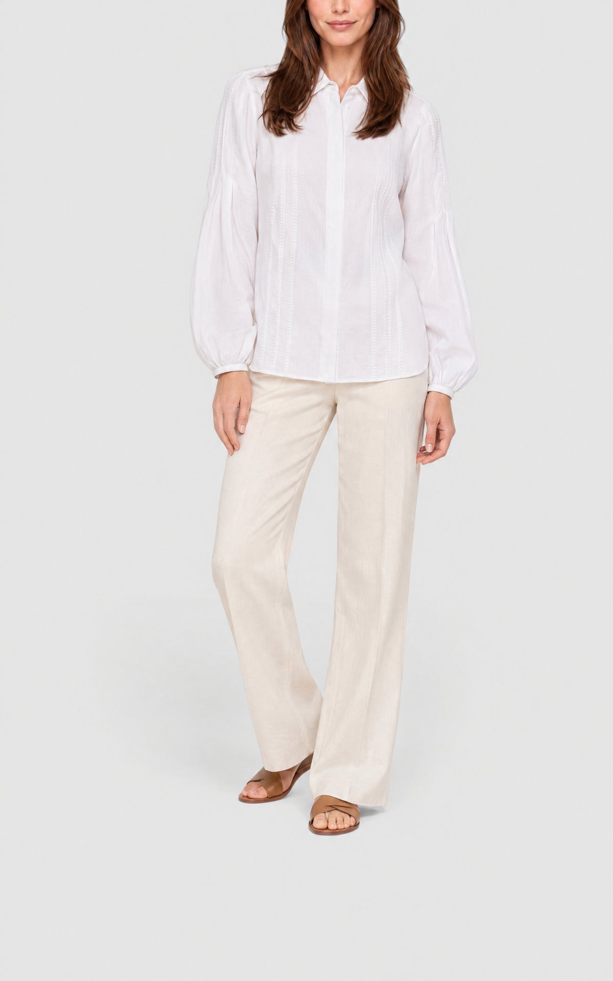 White / Blouse Inga en lin - White
