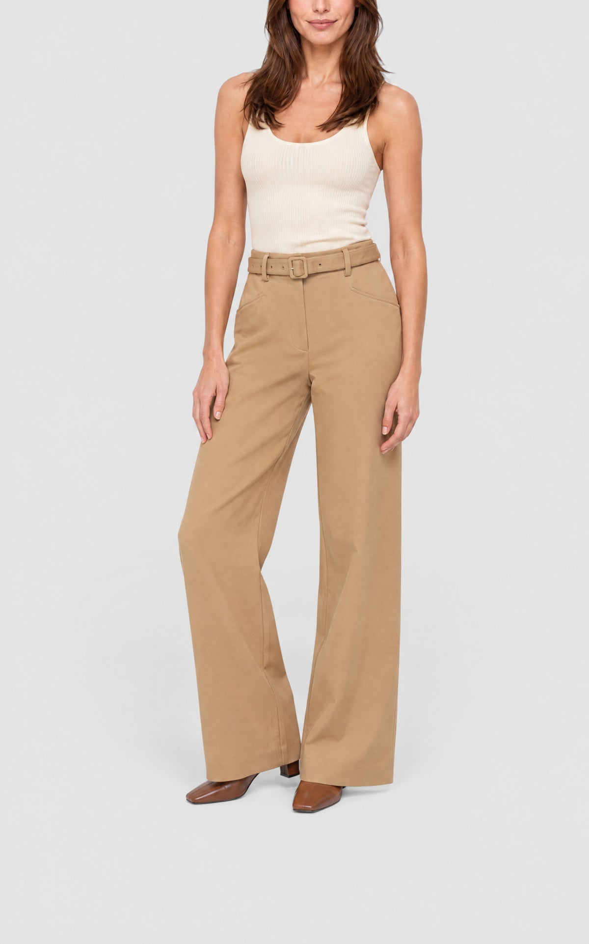 Camel / Pantalon Norman en coton - Camel