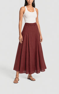Burnt Sienna / Jupe Dugald en lin - Burnt Sienna