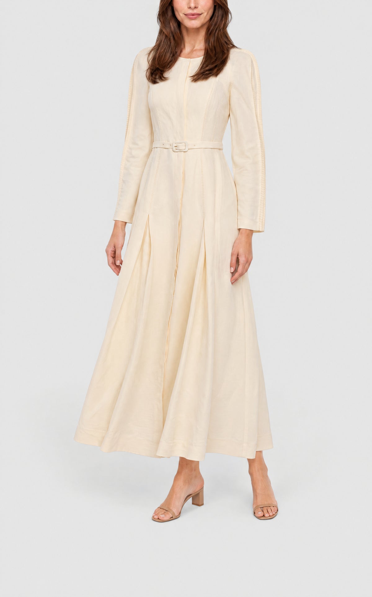 Ivory / Robe Niles en lin et soie - Ivory