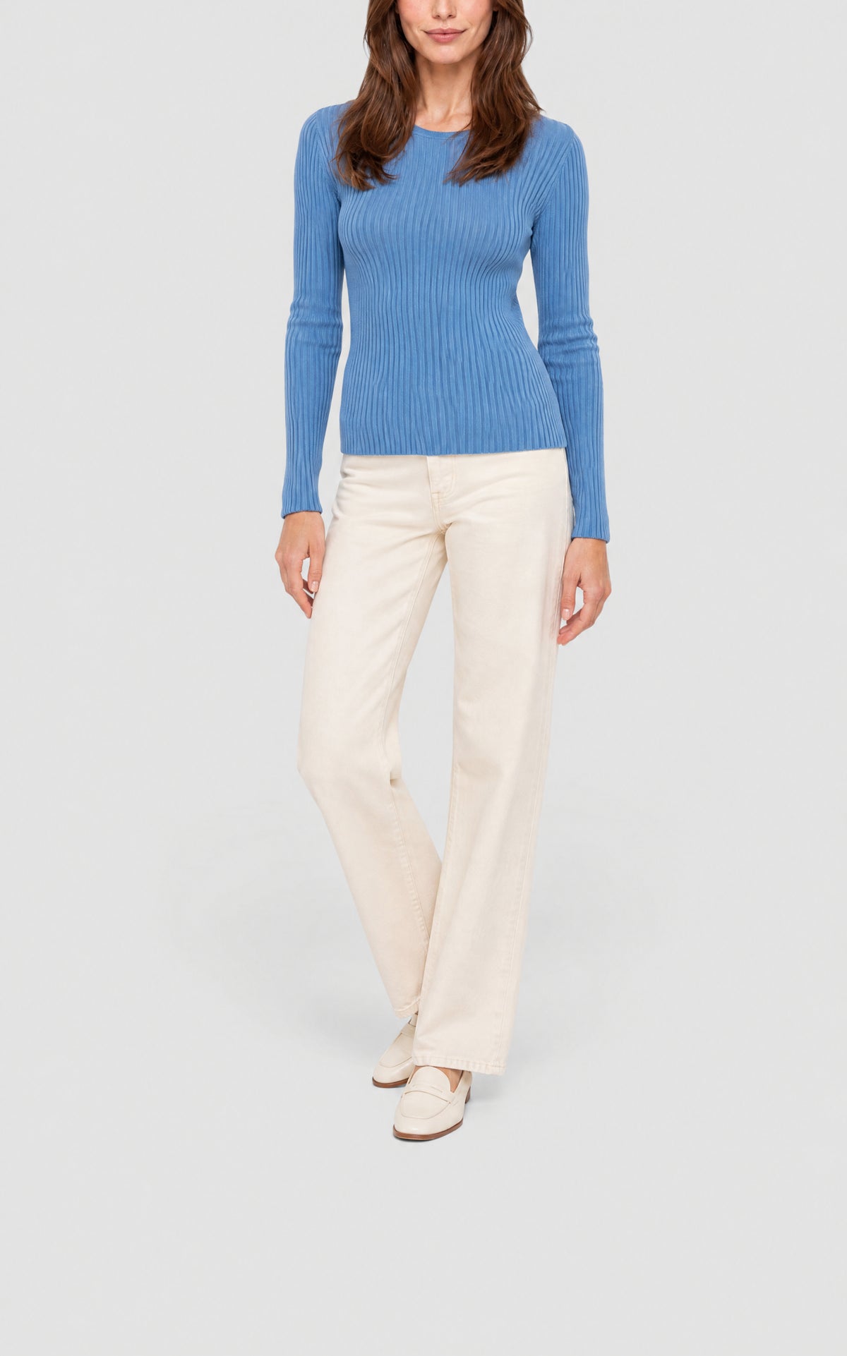 Washed Denim / Pull Browning cachemire et soie - Washed Denim