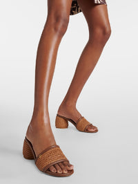 Sandales Amami 60 en cuir lisse mélangé - Marron