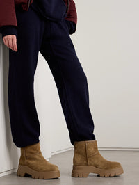 Bottines biker Stormy en daim - Marron