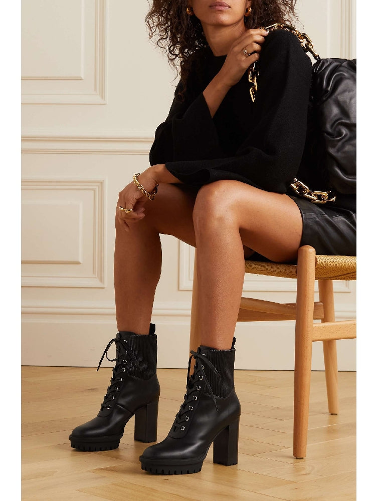 Bottines York 110 en cuir lisse - Noir