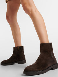 Bottines biker Lexington en daim - Marron