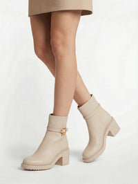 Ribbon Dumont 45 ankle boots in smooth leather - Neutral