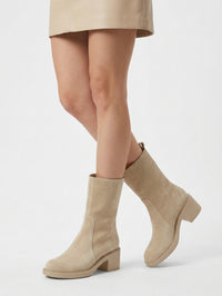 Bottines biker Exton 45 en daim - Neutre